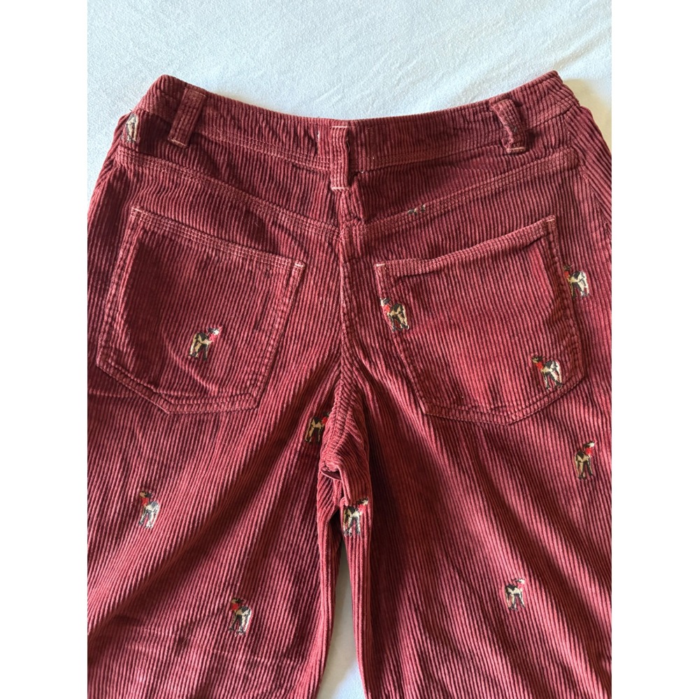 We The Free Clifton Corduroy Pant 26 Embroidered Deer Wide Leg Boho Whimsy Fall - Picture 8 of 11
